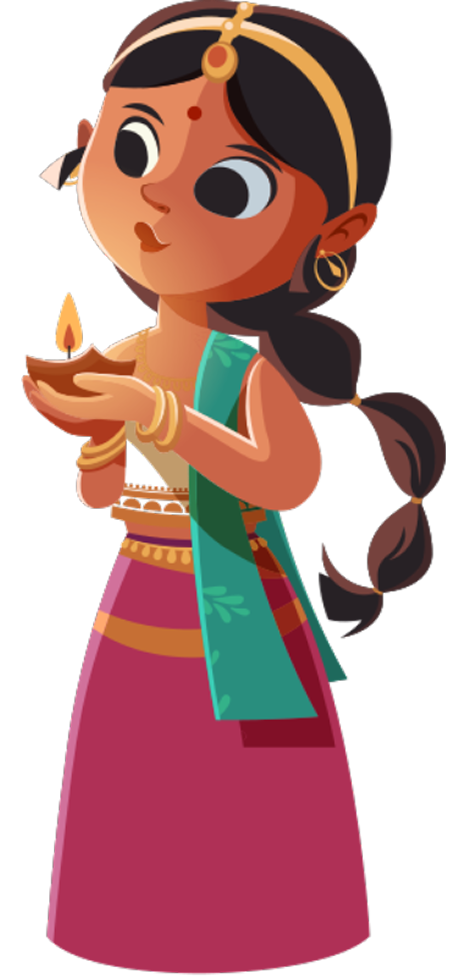 Little girl celebrating Diwali